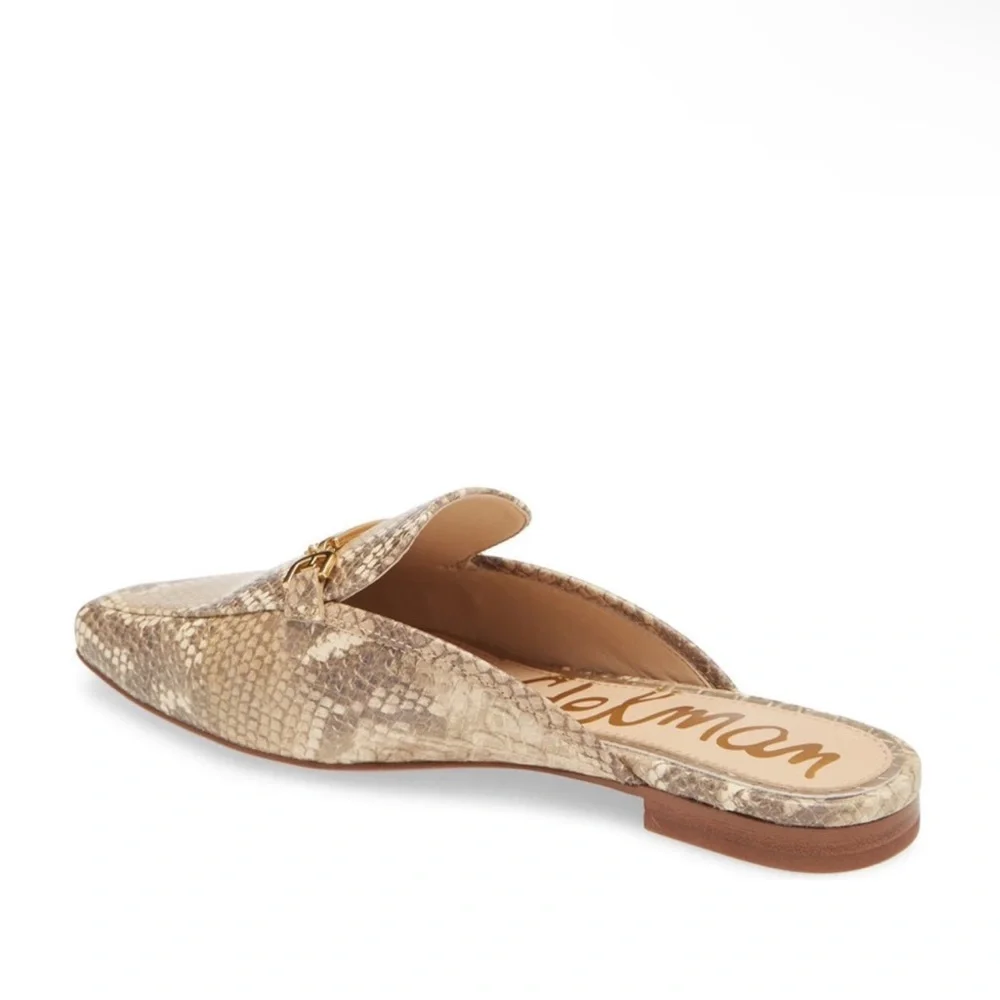 Sam Edelman mules slip on  Evelan in Wheat Snake flats size 7.5 - Picture 4 of 15
